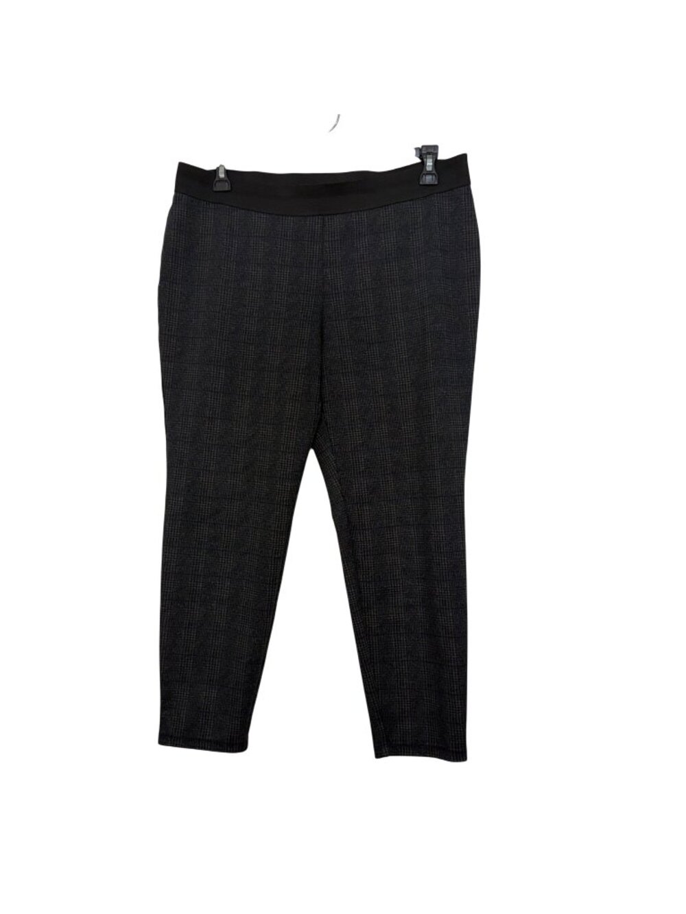 Talbots Petites Women Glen Plaid Stretch Pull-On Slim Pants Size XLP Black/Gray